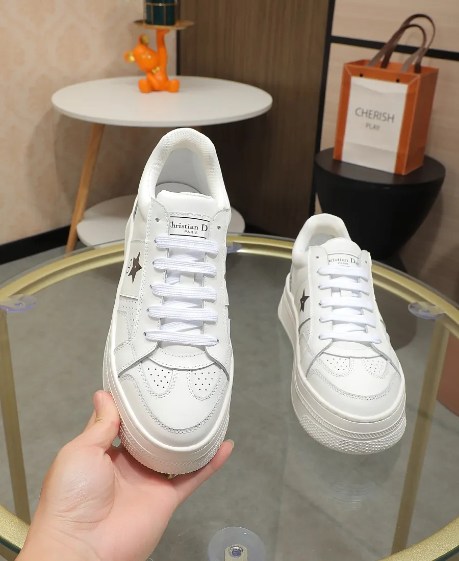 👟👟Ex-factory price 480👟👟 DIOR Dior's new thick-soled sports white shoes, made of first-layer cowhide, breathable mesh inside, sheepskin for foot pads, and lightweight outsole. Size: 35-40 (41 customized)